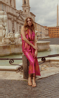 Trevi Dress Print Fucsia