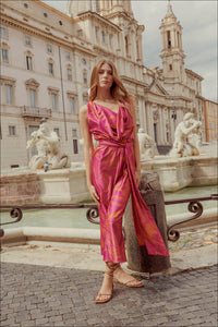 Trevi Dress Print Fucsia