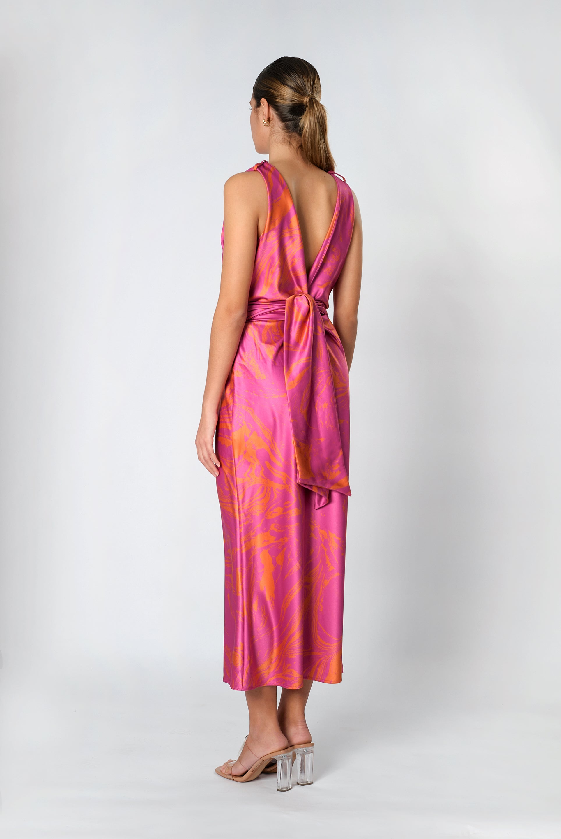 Trevi Dress Print Fucsia