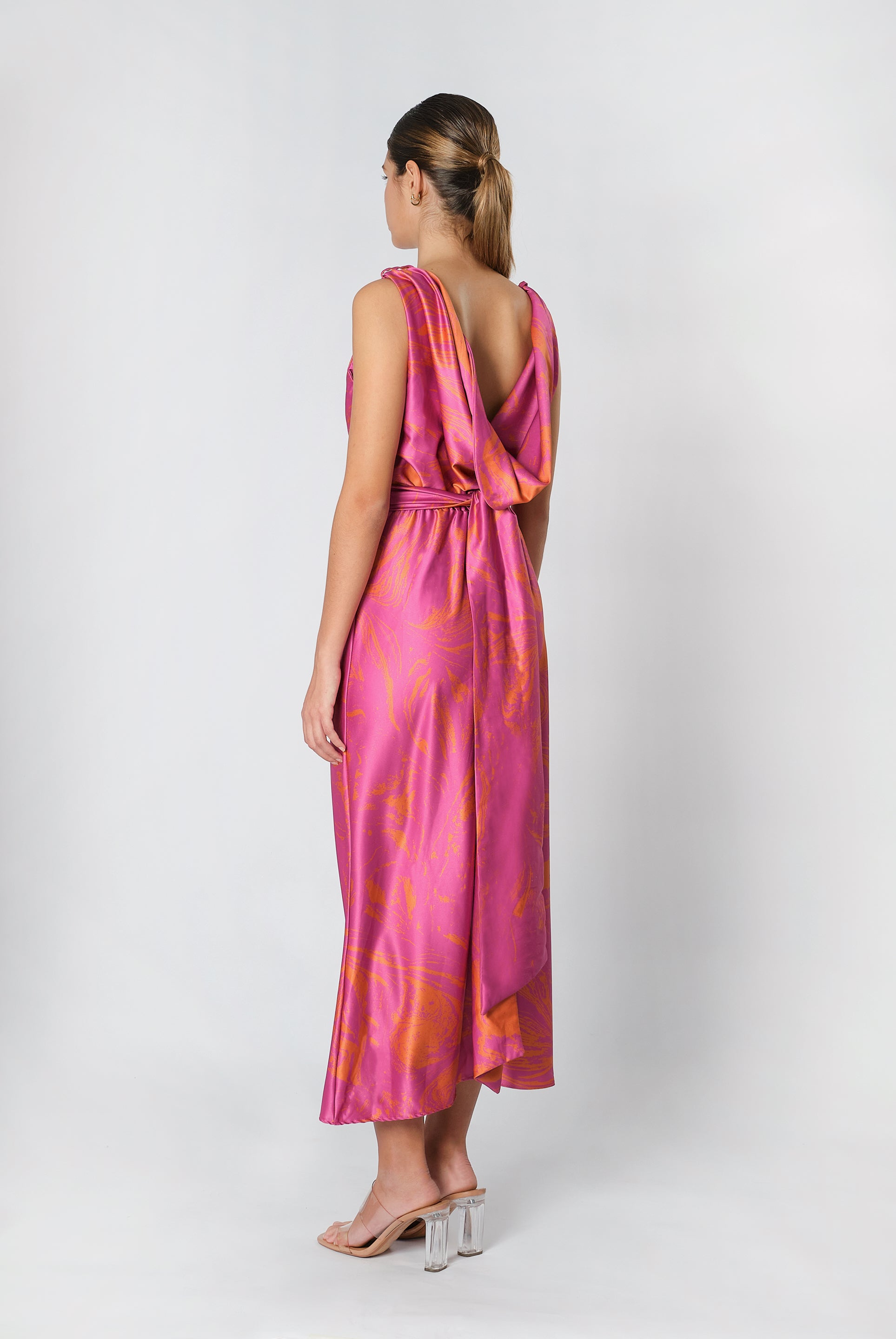 Trevi Dress Print Fucsia