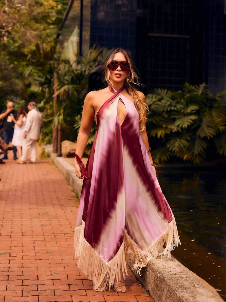 Milano Dress Print Vino